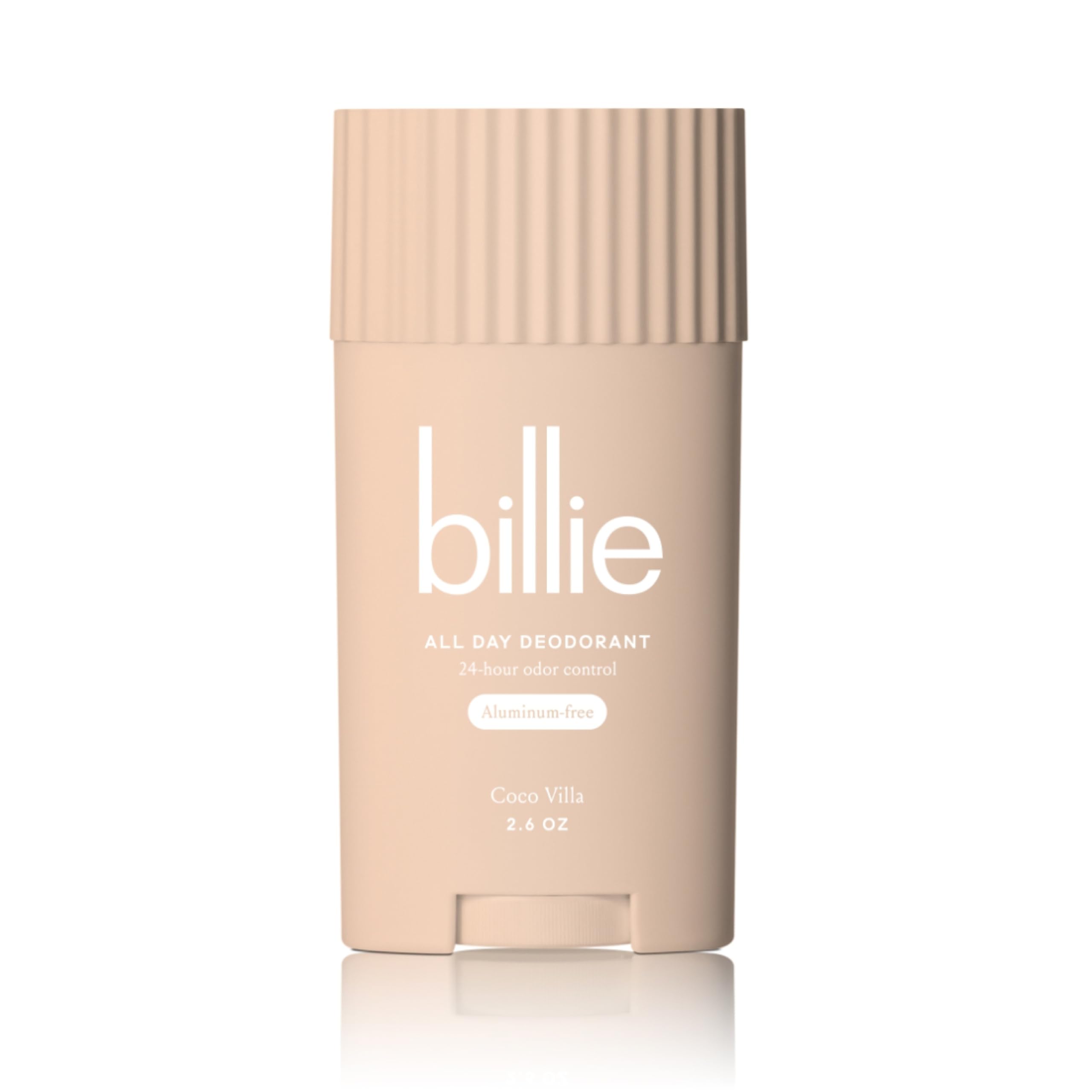 Billie All Day Deodorant, 24-hour Odor Protection, Aluminum-Free, Coco Villa, 2.6oz