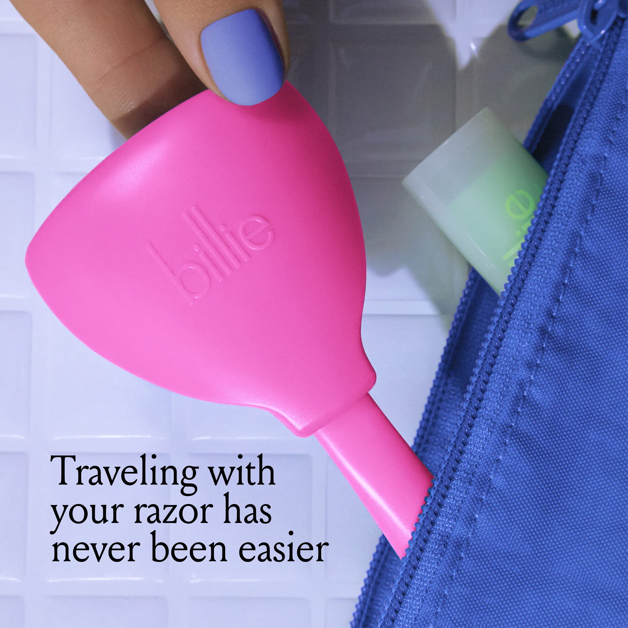 Billie 5-Blade Women’s Razor Travel Case - Take Your Razor To-Go - Magnetic Top - Easy Storage - Portable & Convenient - Malibu (Pack of 1)